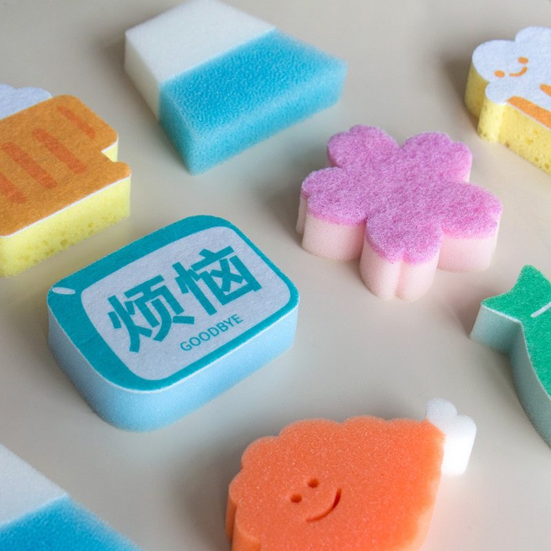 UPICK原品生活 原創設計個性創意櫻花型海綿擦家用去汙洗碗清潔 - 其他 - 其他材質 多色