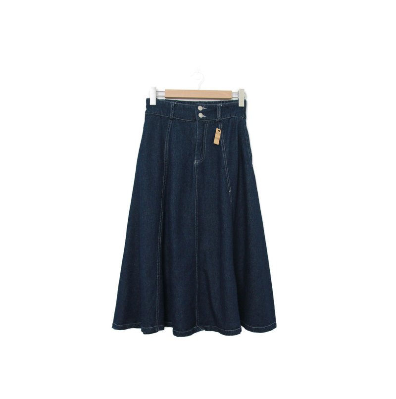 Back to Green- 復古丹寧長裙33-36 腰可穿 /ds-17 vintage skirt - 裙子/長裙 - 棉．麻 