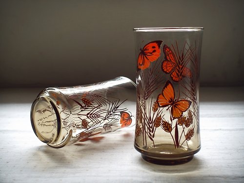 1970's butterfly wheat Libbey drinking glasses. : r/vintage