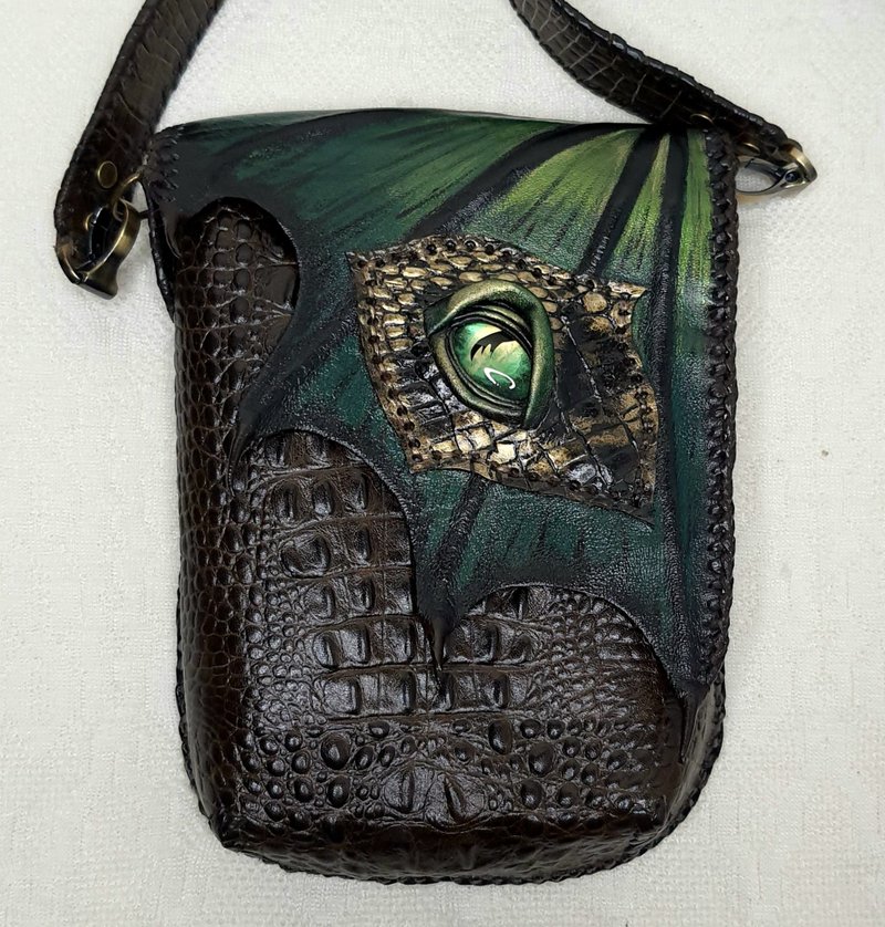 leather bag,bag for phone,dragon eye,gift,larp,cosplay,eragon,creative bag - 手提包/手提袋 - 真皮 多色