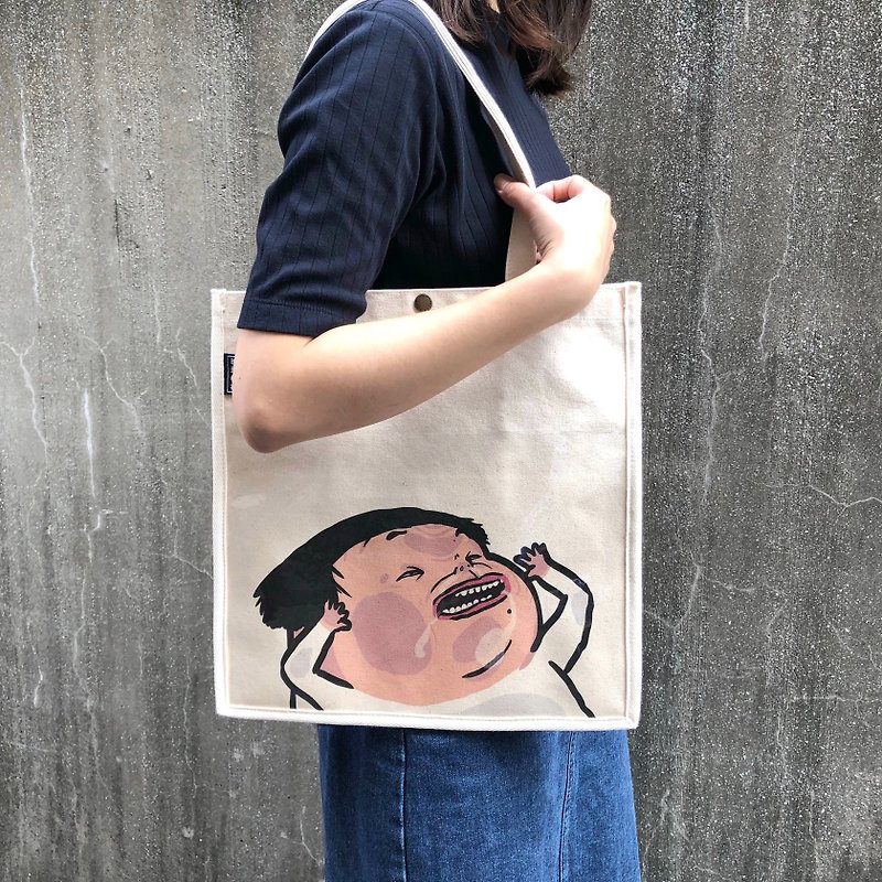 Someone's daily limited edition | Put me out of the shoulder bag - กระเป๋าแมสเซนเจอร์ - ผ้าฝ้าย/ผ้าลินิน ขาว