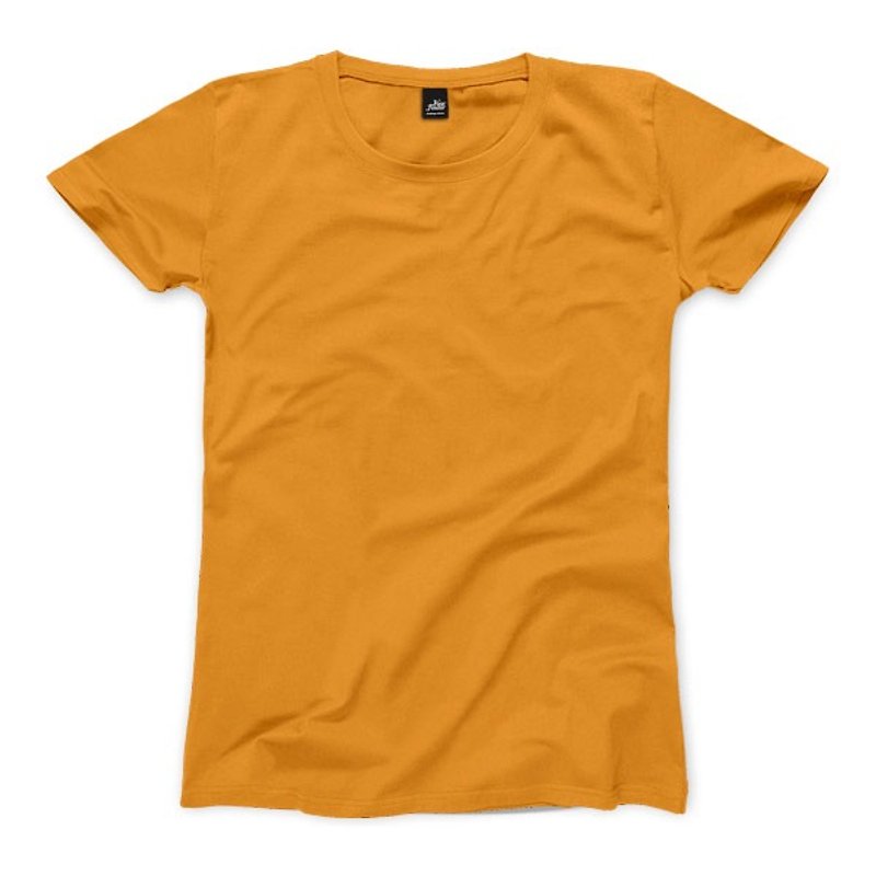 Plain female short-sleeved T-shirt - orange - เสื้อยืดผู้หญิง - ผ้าฝ้าย/ผ้าลินิน 