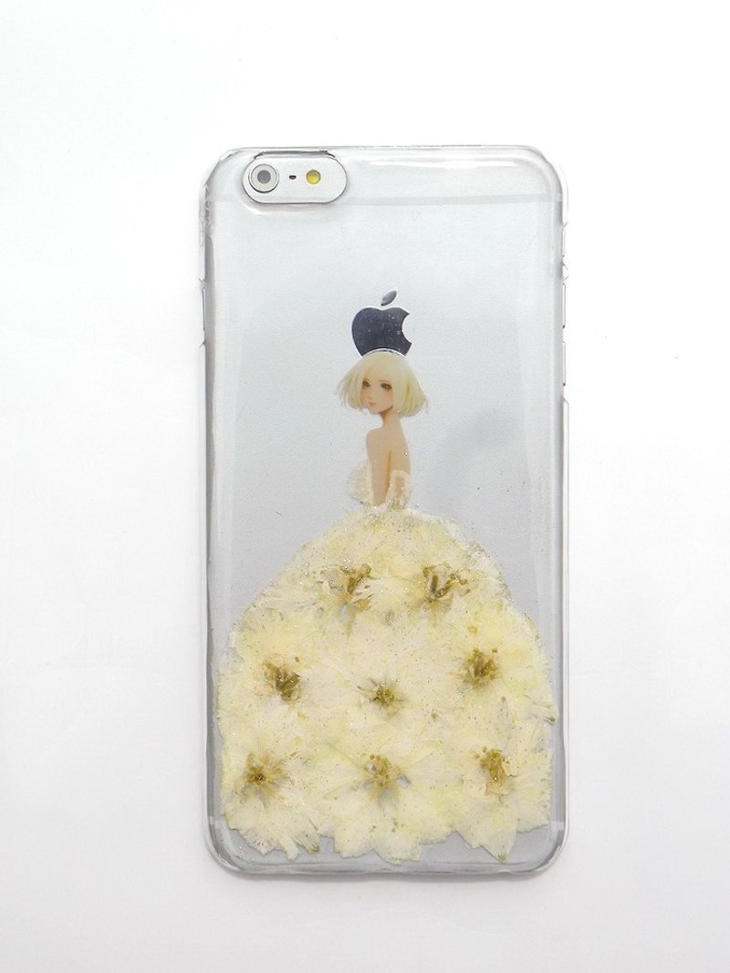 Pressed flowers phone case, iphone 6 plus, White dress - Phone Cases - Plastic 