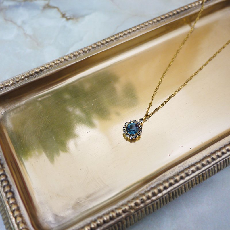 French Luxury Sapphire Necklace - สร้อยคอ - โลหะ สีน้ำเงิน