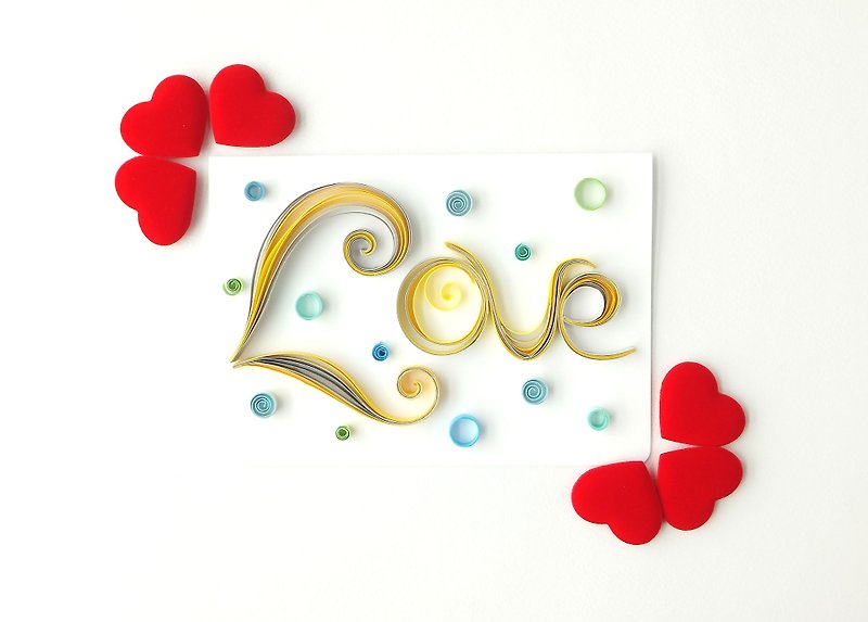 Hand made decorative cards- love - การ์ด/โปสการ์ด - กระดาษ สีเหลือง
