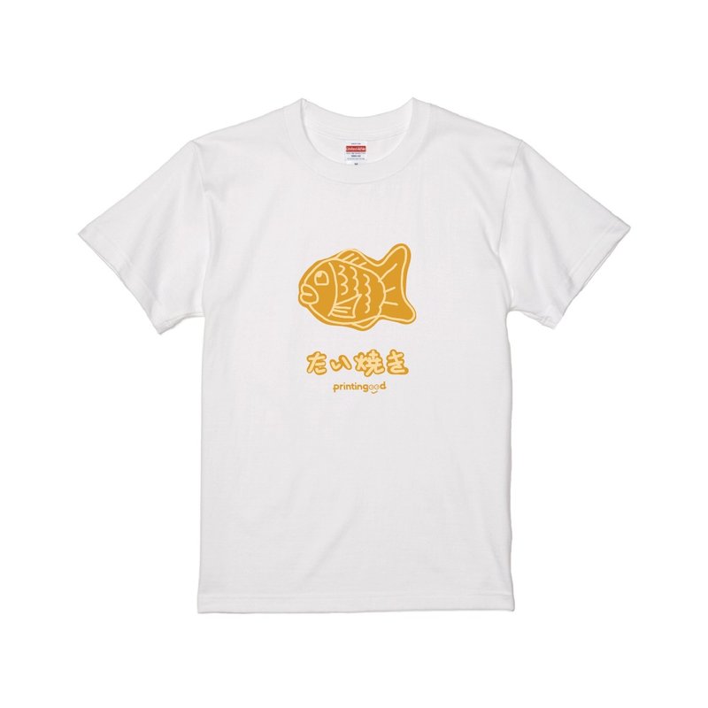 鯛魚燒造型 短袖T-shirt  たい焼き T恤 點心 甜點 DIY 印花 A0 - 女 T 恤 - 棉．麻 多色