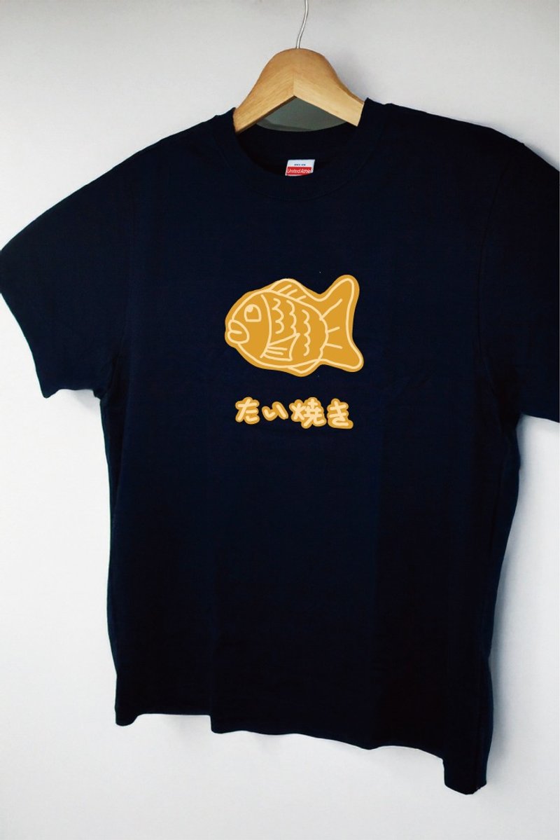 鯛魚燒 T-shirt | 生活感插畫 T恤 | 手作網版絹印 | A005 - 女 T 恤 - 棉．麻 多色