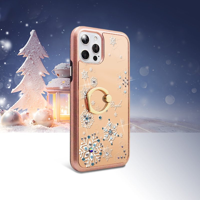 iPhone 12 full range of crystal colored diamonds all-inclusive mirror ring buckle dual-material mobile phone case-fanfeixue - Phone Cases - Other Materials Multicolor