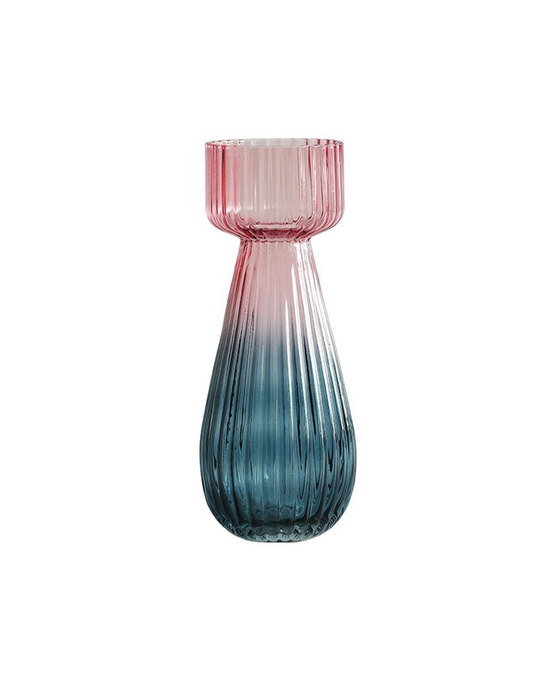 Japanese Magnets dreamy light and shadow series glass gradient design vase (Peony flower) - Pottery & Ceramics - Glass Pink