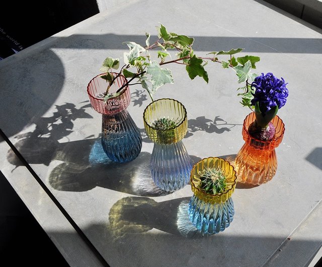 花瓶 陶器製 引き抜ける 花と蝶のデザイン