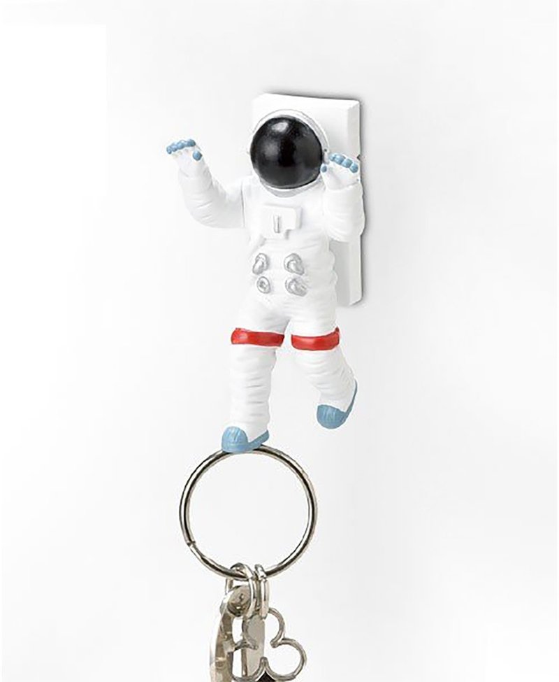 Japan's Magnets cute astronauts open their hands and walk with a magnetic key hanging storage seat - กล่องเก็บของ - เรซิน ขาว