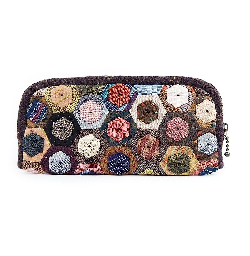Pure handmade plaid bag (plus beads) - Clutch Bags - Cotton & Hemp Multicolor