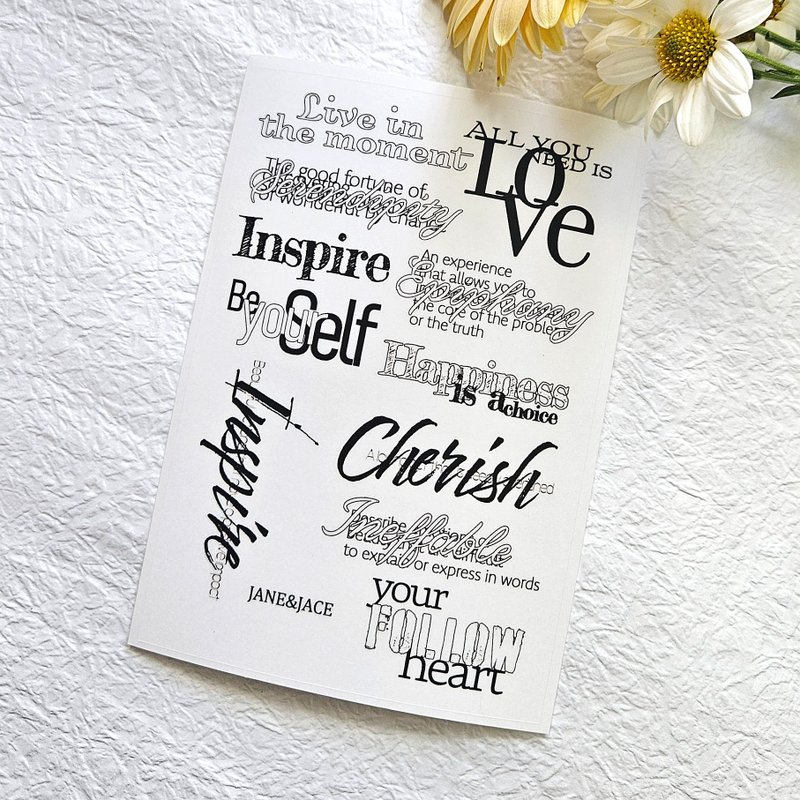 Layering Lettering Transparent Sticker - 貼紙 - 其他材質 