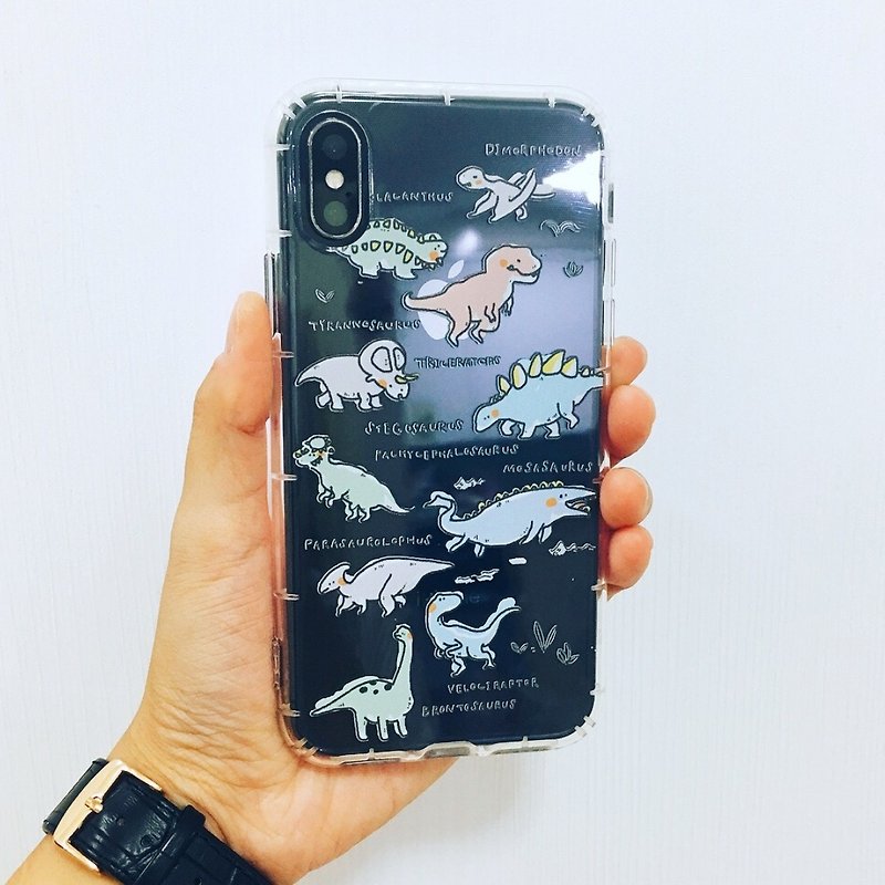 Dinosaur Research Center / All models support anti-fall phone case - Phone Cases - Plastic White