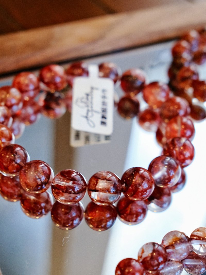 鳳凰圖騰丨膠花水晶鳳凰靈氣能量丨彌雅原創設計 - 手鍊/手鐲 - 水晶 紅色