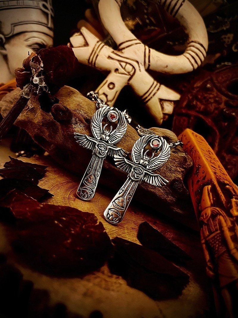 [Egyptian Series] Ankh/Key of Life/Pendant/Sterling Silver/Single Pendant - สร้อยคอ - เงินแท้ สีเงิน