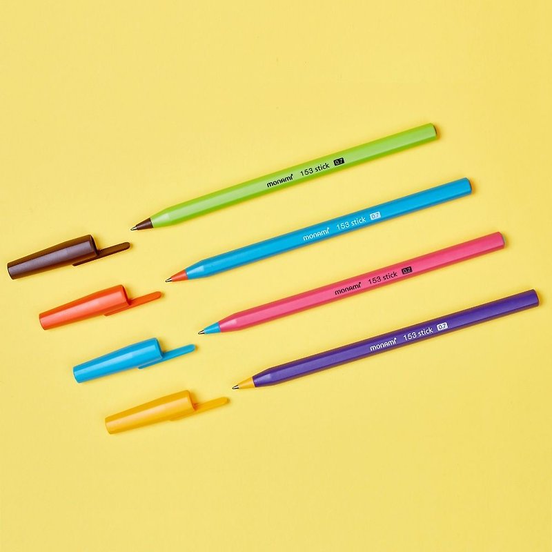 Monami-Macarons Hexagonal Color Ball Pen 4, MNM15307B - Ballpoint & Gel Pens - Plastic Multicolor