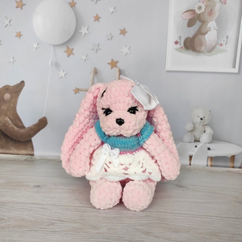 Teddy bunny, bunny pink, soft toy bunny,bunny with long ears - Kids' Toys - Other Materials Pink