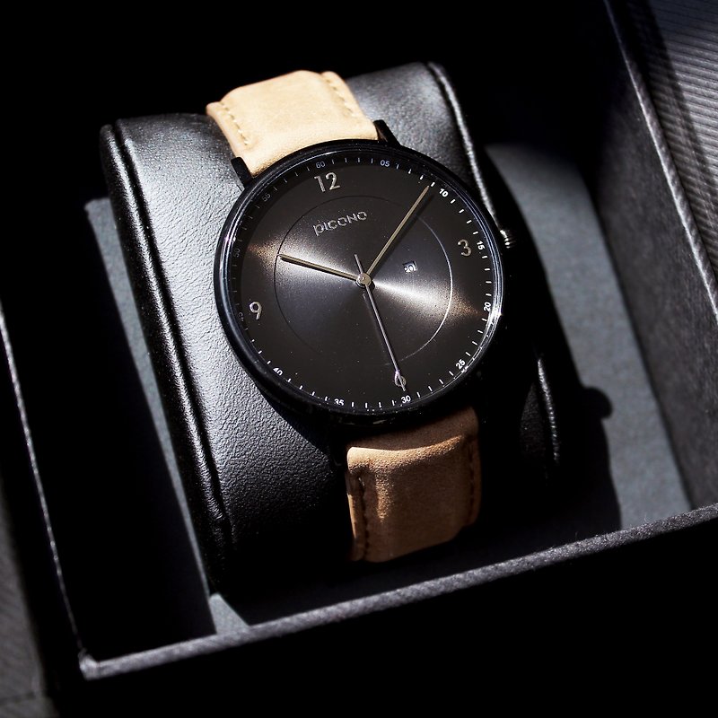 【PICONO】VINYL系列 輕薄真皮錶帶手錶 / VL-6605 - 男錶/中性錶 - 不鏽鋼 