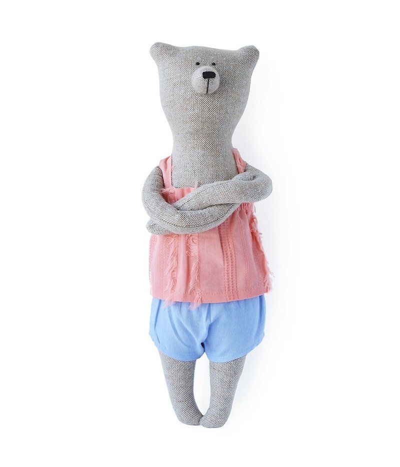 PK bearsI Emily bear - ตุ๊กตา - ผ้าฝ้าย/ผ้าลินิน สีแดง