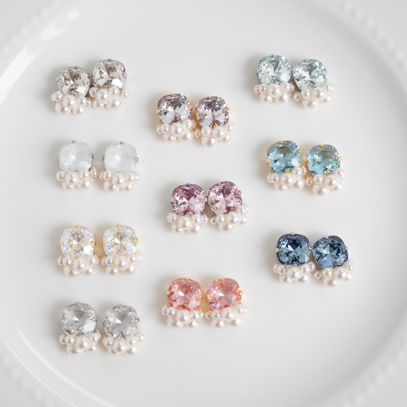 Bijou & Pearl - Earrings & Clip-ons - Glass Multicolor