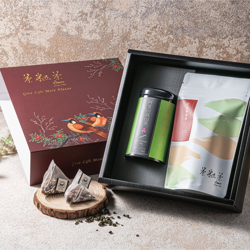 【茶粒茶】品味小資禮盒 原片茶+三角茶包 - 茶葉/茶包/水果茶 - 新鮮食材 橘色