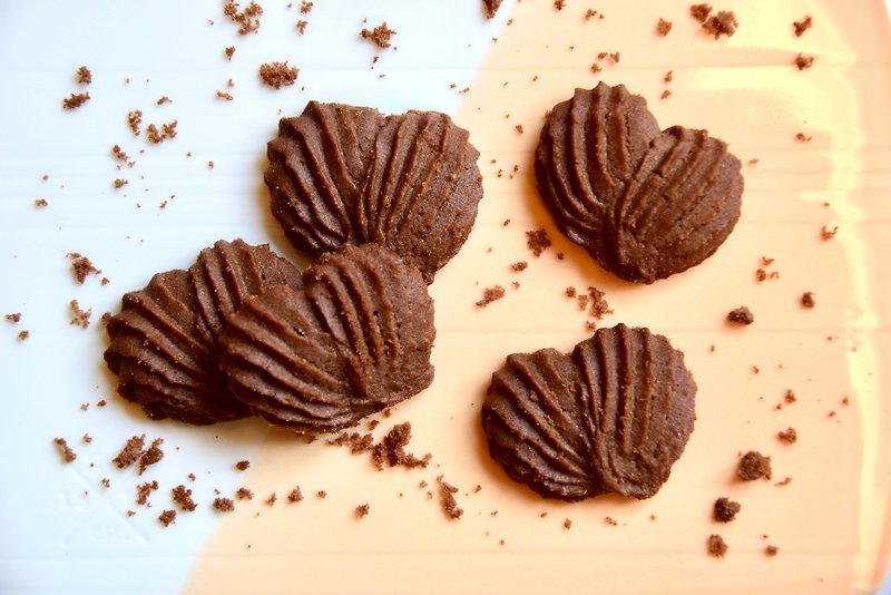 Cacao Heart Cookies - Handmade Cookies - Fresh Ingredients Brown
