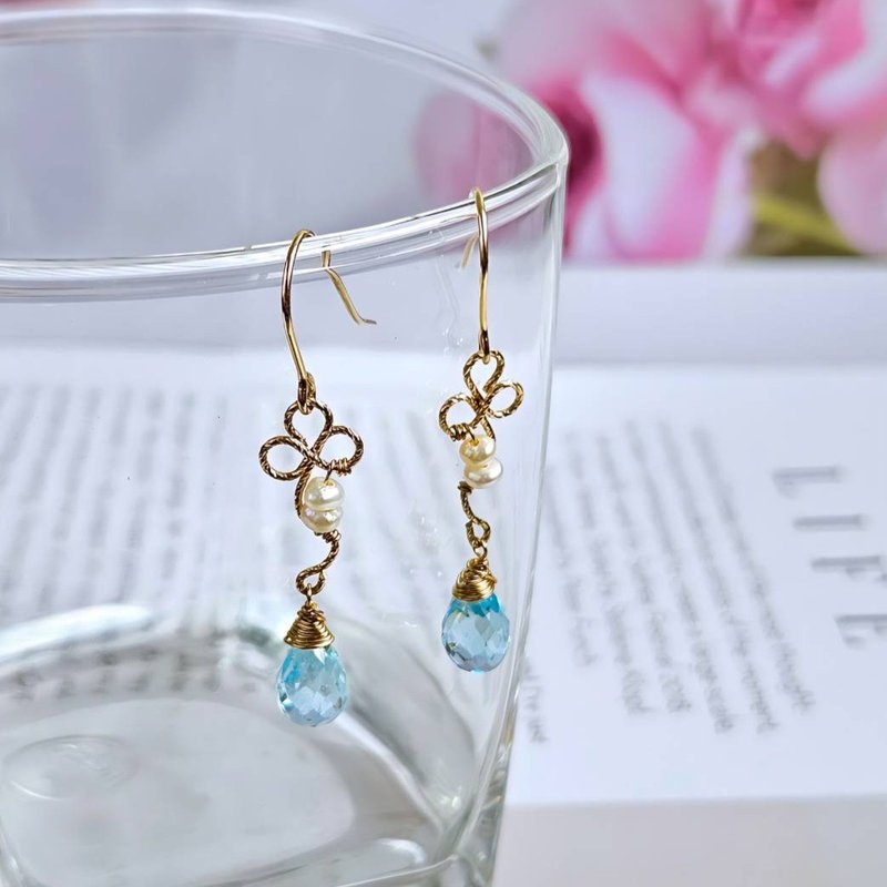 Ruyi Series American 14k Gold-Filled Stone Natural Crystal Earrings | Handmade to order - Earrings & Clip-ons - Crystal 