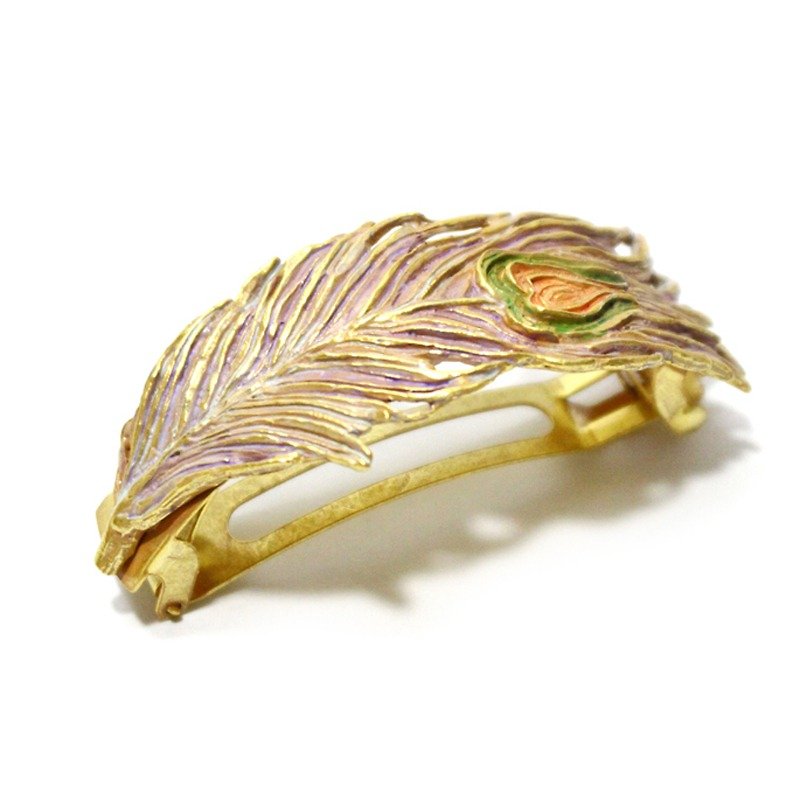 Peacock Pony Barrette GD peacock pony valetta gold HA 027 GD - Hair Accessories - Other Metals Gold