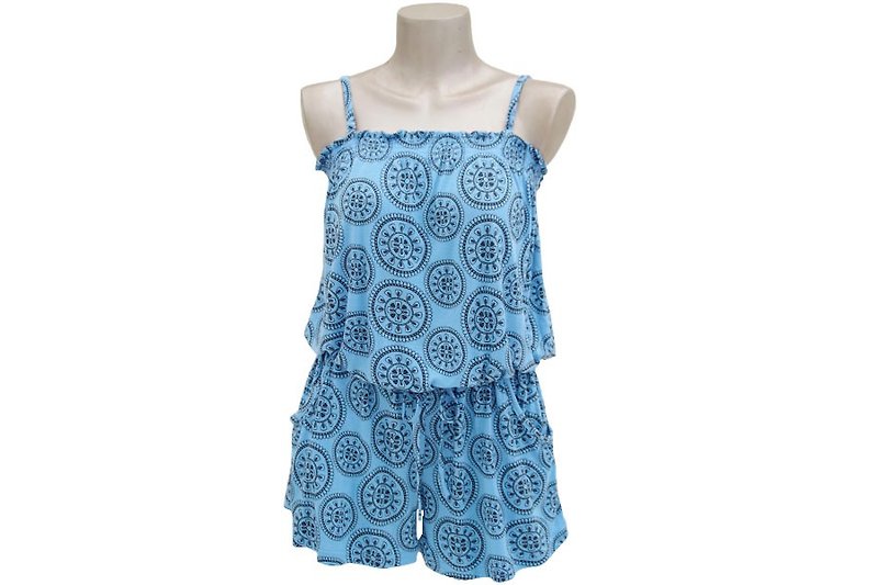 New of the summer! Flower Circle camisole all-in-one <Blue> - Women's Pants - Other Materials Blue