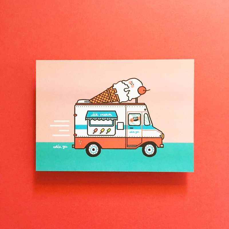 Ice cream train / postcard - การ์ด/โปสการ์ด - กระดาษ หลากหลายสี