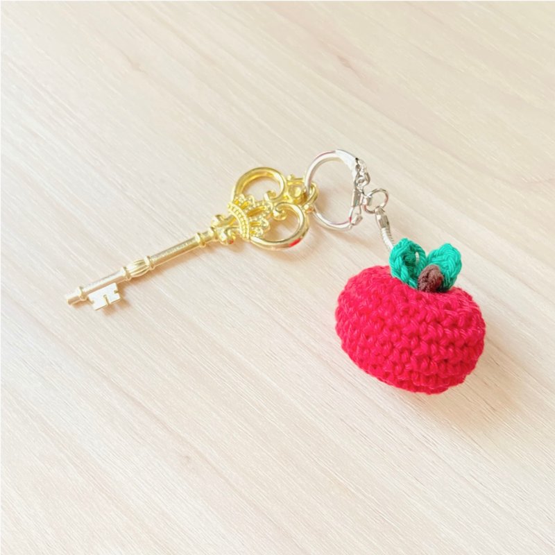 Ping An An key ring / crochet / can be customized 【Dianhua Coupon】 - ที่ห้อยกุญแจ - เส้นใยสังเคราะห์ สีแดง