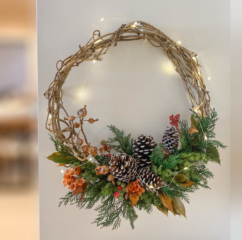 Christmas Wreath Healing Wreath Naturalism Tree Vine About 40cm in diameter - Items for Display - Plants & Flowers Green