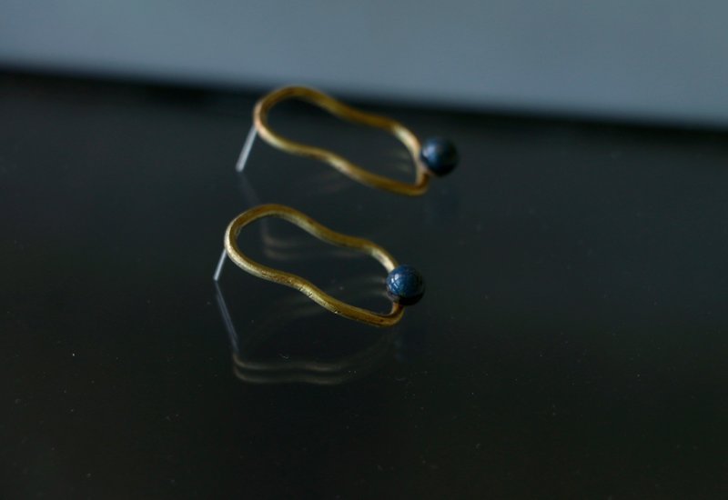 Bronze Clay Bead Earrings - ต่างหู - ทองแดงทองเหลือง สีทอง