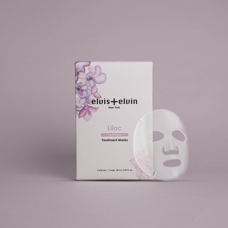 [High-quality products immediately available at a discount] elvis+elvin CLOVE Plant Revitalizing Purifying Mask 4 pieces - ที่มาส์กหน้า - วัสดุอื่นๆ สีม่วง