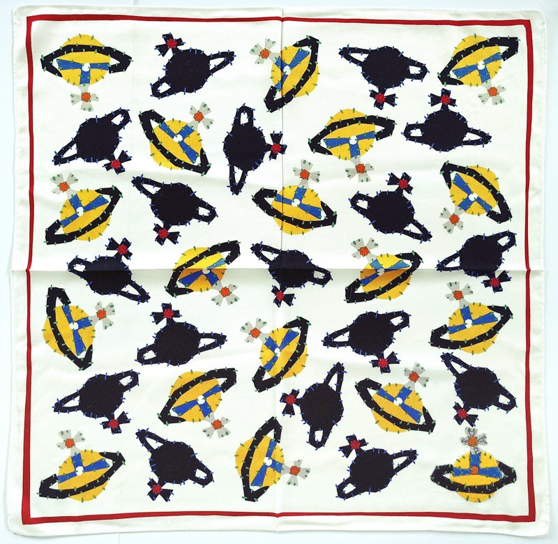 Vivienne Westwood Vintage Scarf Saturn Patchwork 23.5 x 23 薇薇安魏斯伍德 - Handkerchiefs & Pocket Squares - Cotton & Hemp 