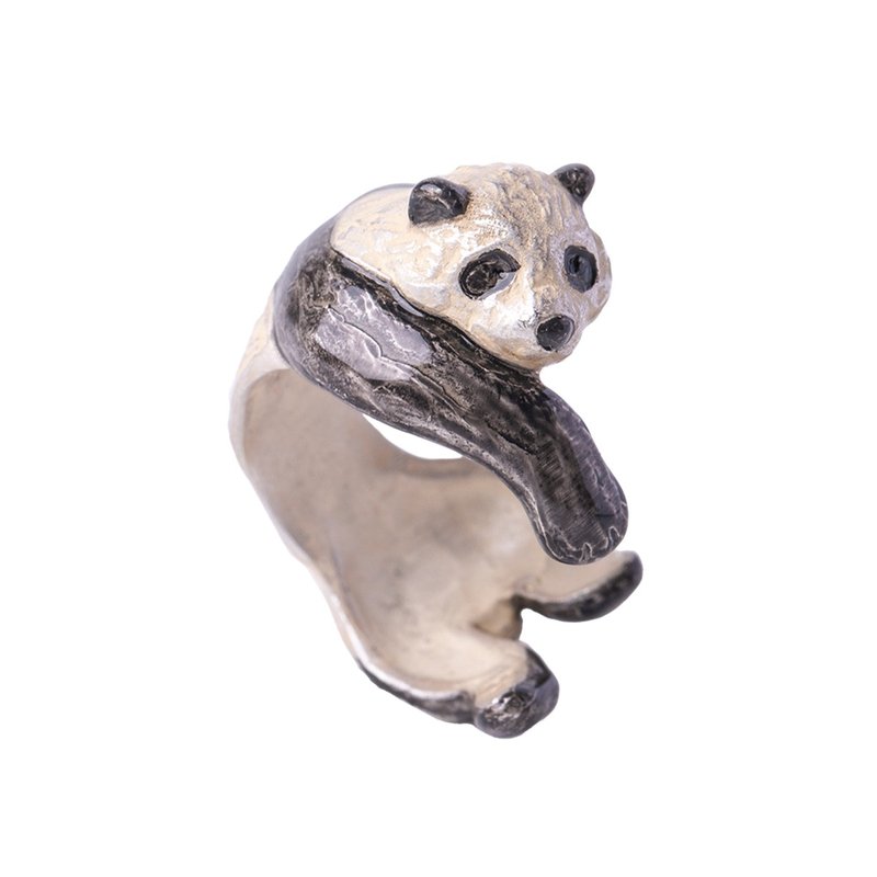 抱きつきパンダリング　Hugging Panda RN246 - 戒指 - 其他金屬 白色