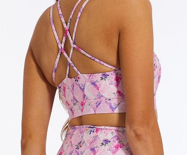 Gentle Criss-Cross Pink Rose Tank Top Bra - Shop silverwind Women's  Athletic Underwear - Pinkoi