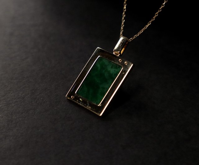 square jade necklace