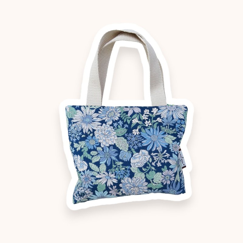 Southern French impression classic floral print mini handbag - กระเป๋าถือ - ผ้าฝ้าย/ผ้าลินิน 