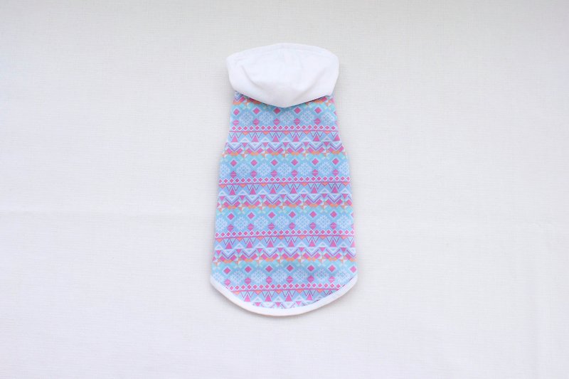 Can be customized. Triangle Flag Hooded Vest Pet Clothes - Clothing & Accessories - Cotton & Hemp Blue