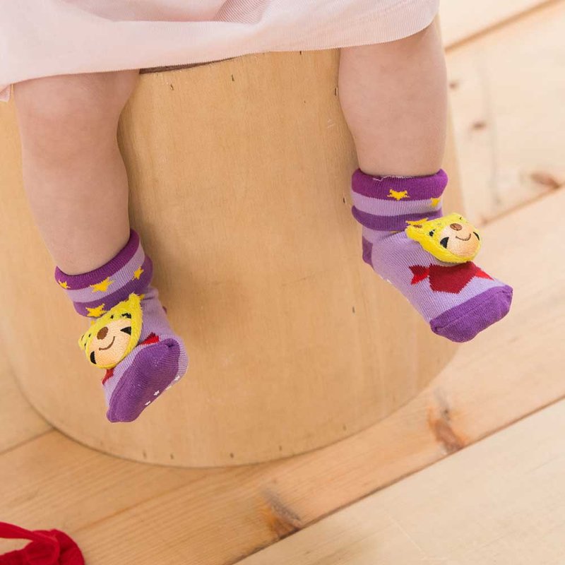 Hand-sewn doll gift box baby socks - good tiger Miyue ceremony safety non-slip socks wide mouth - ถุงเท้าเด็ก - ผ้าฝ้าย/ผ้าลินิน หลากหลายสี