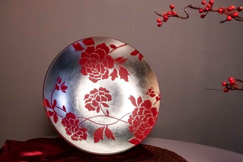 New home completion ceremony [Wealthy Peony Treasure Bowl] Fengya Silver - Items for Display - Glass Silver