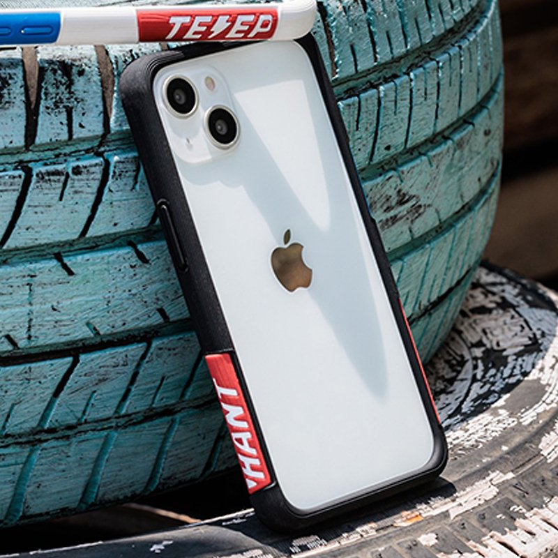 Free branded lanyard iPhone 14/15 series EPI water ripple anti-fouling and anti-fall phone case-Black OG - Phone Cases - Plastic Black