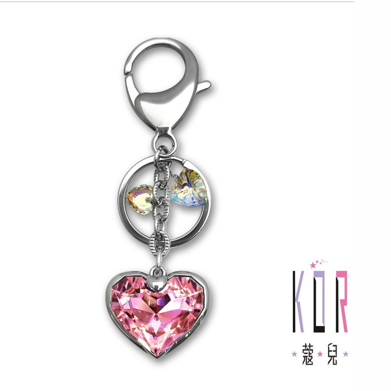 KOR蔻兒鑽石 海洋之心 鑰匙掛飾 - 鑰匙圈/鑰匙包 - 水晶 銀色