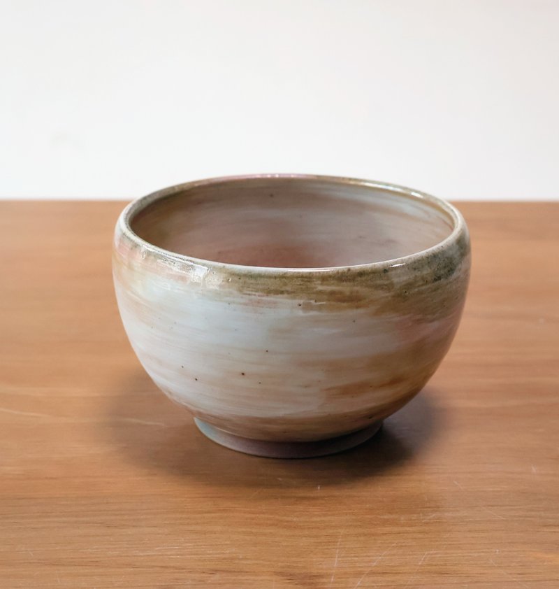 Platinum wood fired pottery handmade tea bowl water cube - ถ้วย - ดินเผา สีส้ม