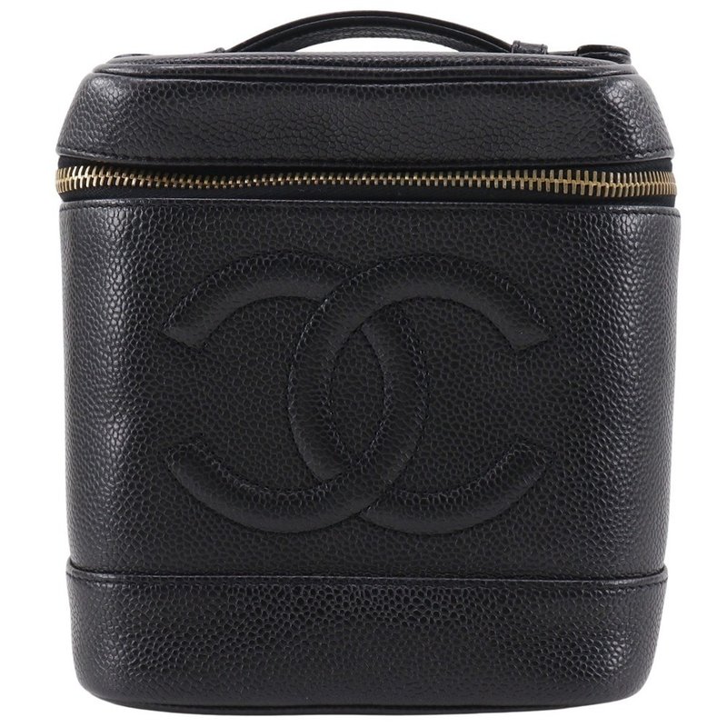 【日本直送】シャネル CHANEL バニティ ポーチ ココマーク A01998 キャビアスキン 黒 レディース【中古】 - 化妝包/收納袋 - 真皮 黑色