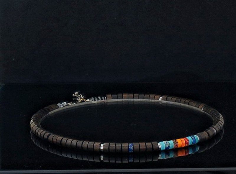 7mm Sandalwood Choker with Hematite and wood beads - Necklaces - Gemstone 