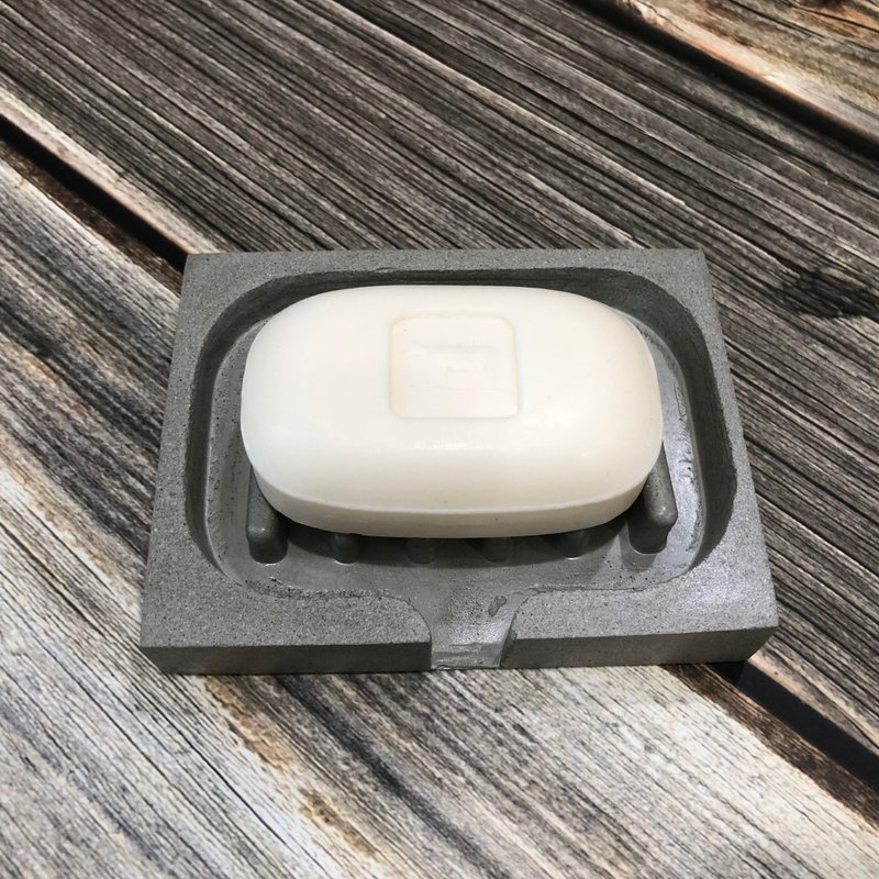 Cement simple soap dish - กล่องเก็บของ - ปูน สีเทา