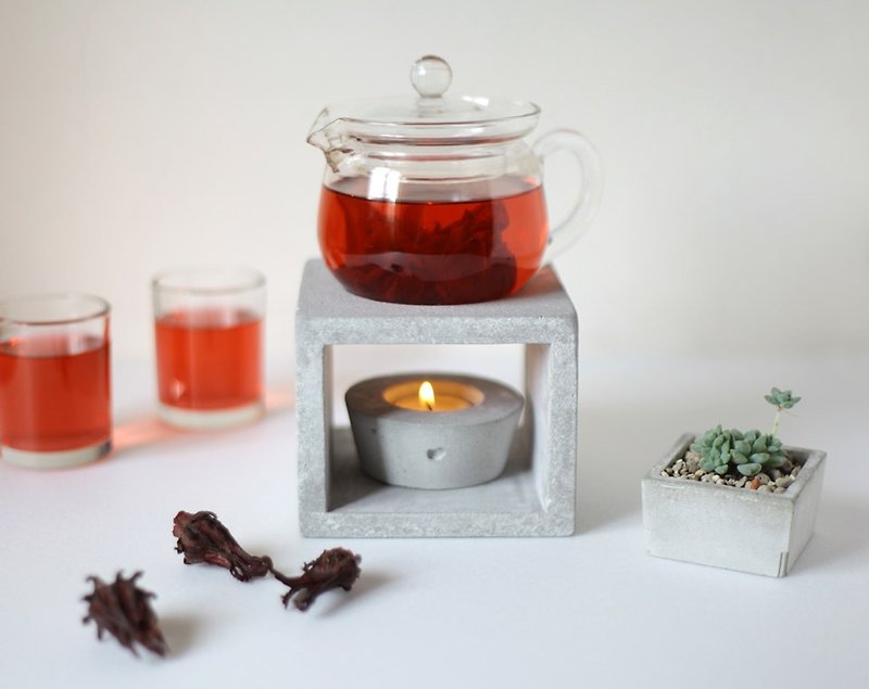 Square fruit flower tea stand - Teapots & Teacups - Cement 